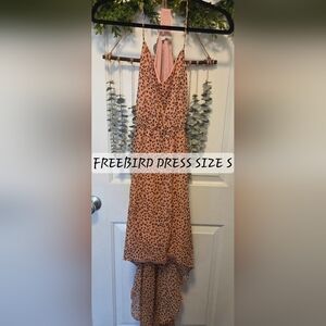 freebird Peach and Black Leopard Print Maxi Dress